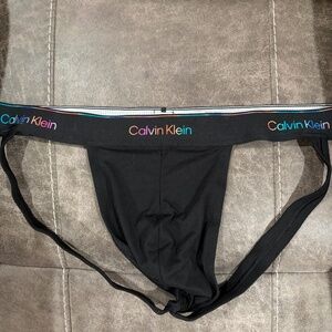 XL Calvin Klein Black Pride Jockstrap NWOT